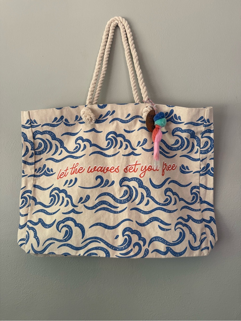 Canvas Wave Tote Bag - Large
